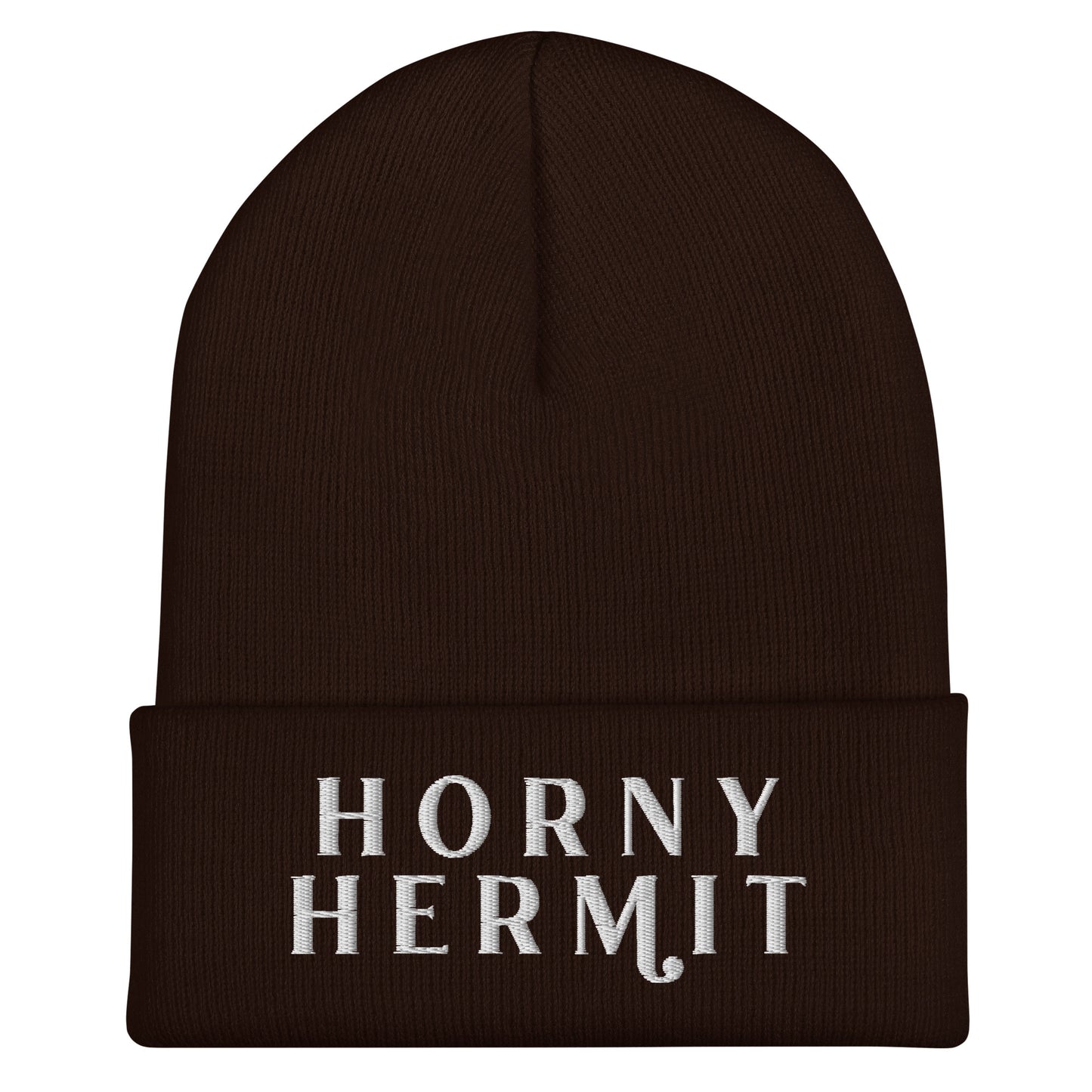 Horny Hermit Embroidered Cuffed Beanie