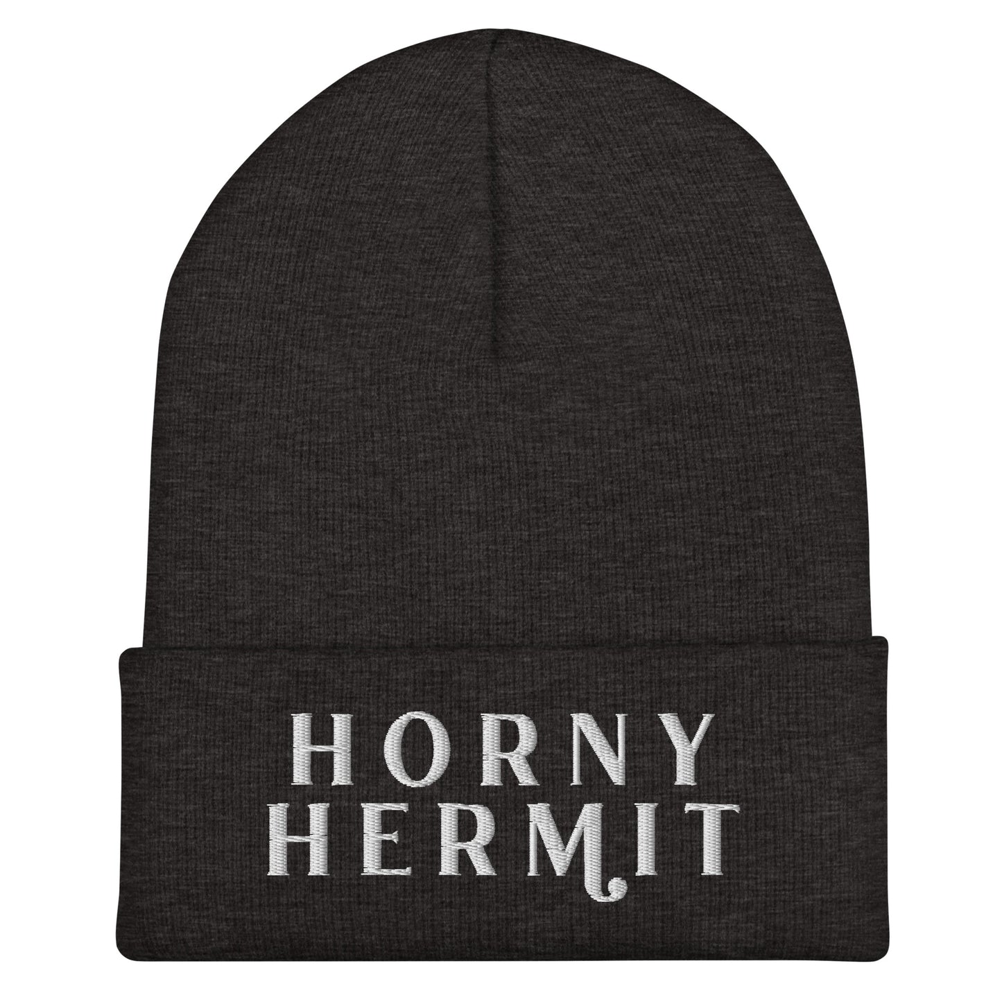 Horny Hermit Embroidered Cuffed Beanie