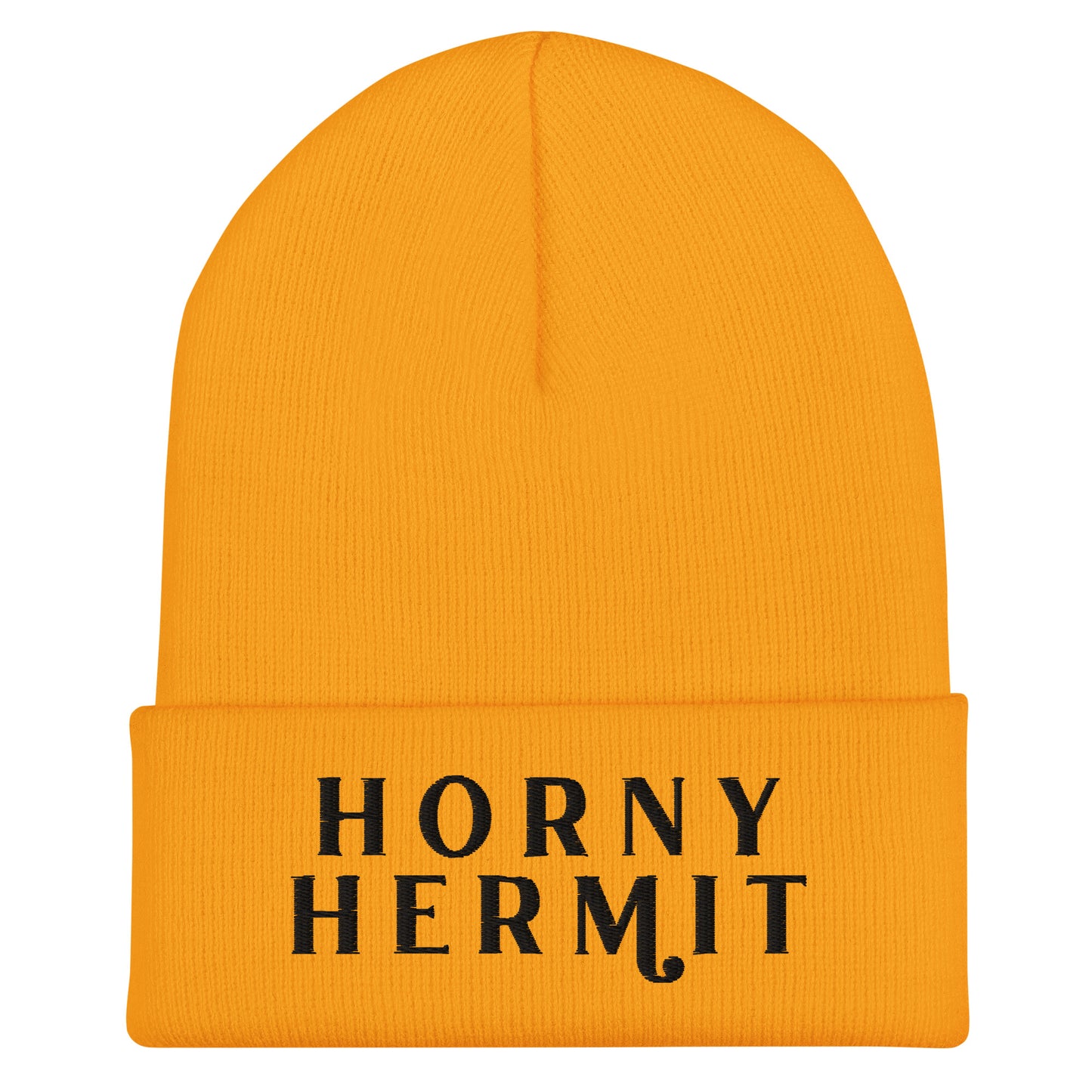 Horny Hermit Embroidered Cuffed Beanie