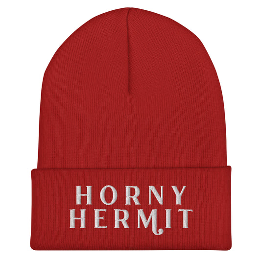 Horny Hermit Embroidered Cuffed Beanie