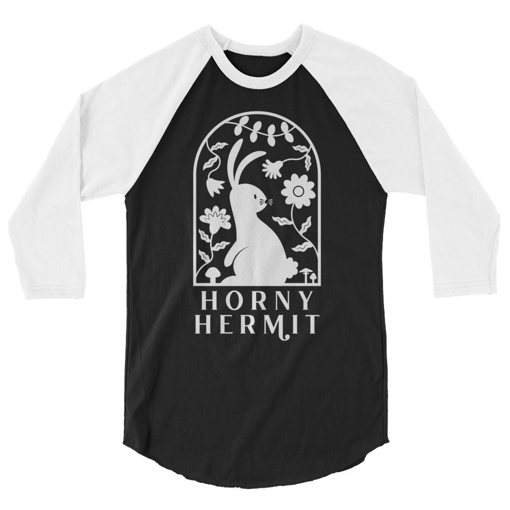 Horny Hermit Stacked 3/4 Sleeve Raglan Shirt