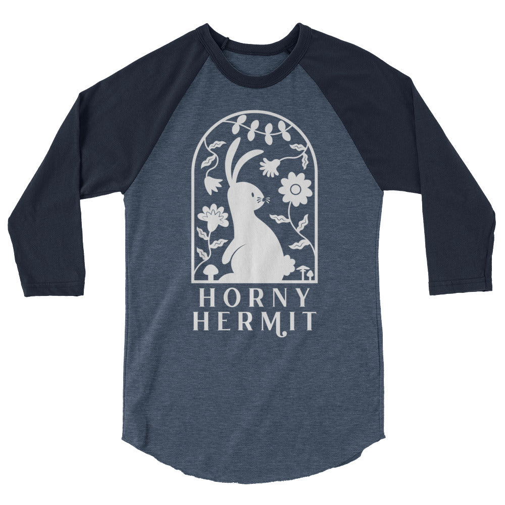 Horny Hermit Stacked 3/4 Sleeve Raglan Shirt