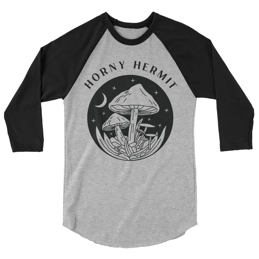 Horny Hermit Mushrooms 3/4 Sleeve Raglan Shirt