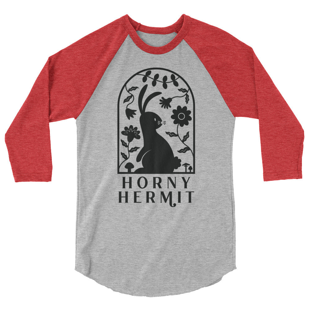 Horny Hermit Stacked 3/4 Sleeve Raglan Shirt