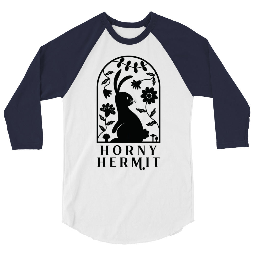 Horny Hermit Stacked 3/4 Sleeve Raglan Shirt