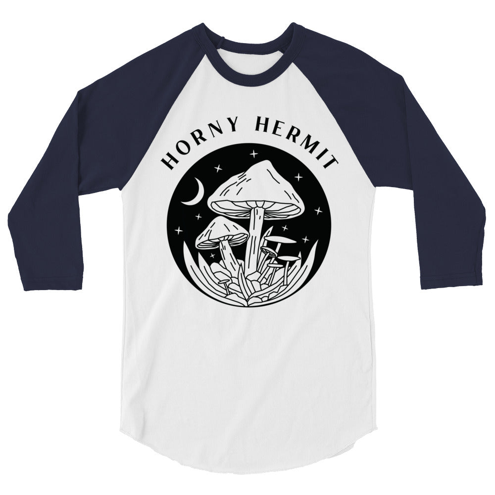 Horny Hermit Mushrooms 3/4 Sleeve Raglan Shirt