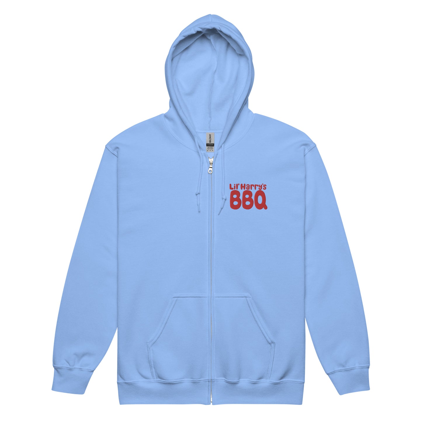 Lil' Harry's BBQ Front Embroidered Unisex Zip Up Hoodie